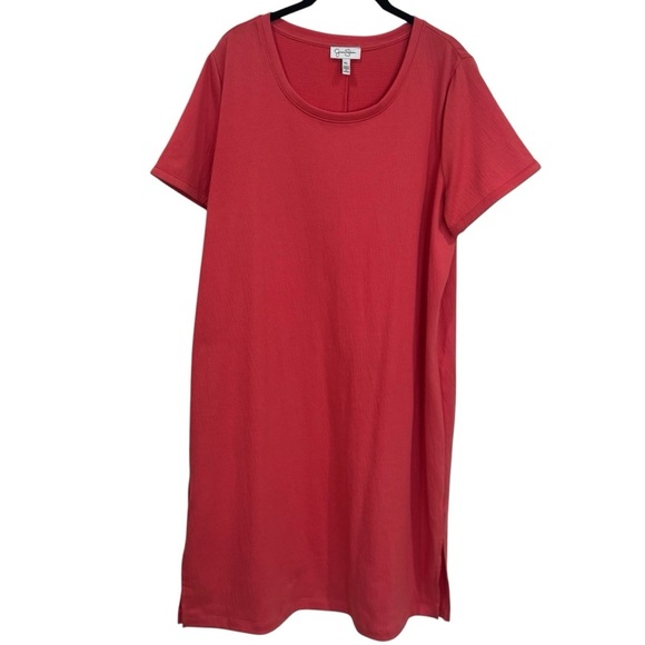 Jessica Simpson Pink Textured Midi Summer Spring Dress Women’s Size XL - Picture 2 of 12